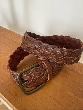 GAP thick braided leather belt vintage boho western